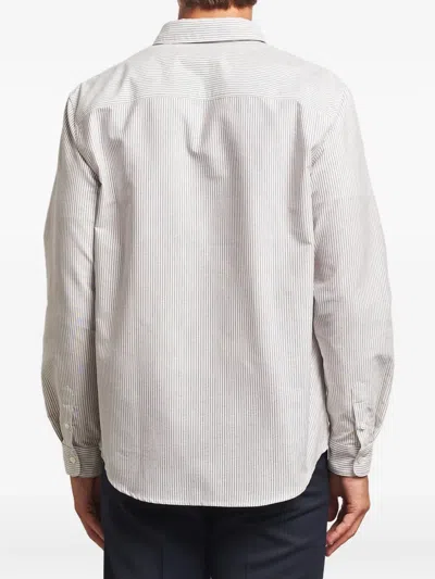 Apc Striped Button-down Shirt In Red