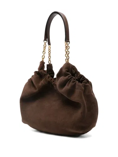 Demellier Miami Bag Mocha Suede And Mocha Smooth In Brown