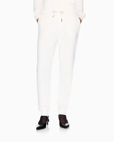 Armani Exchange Elastic Waist Track Pants In White