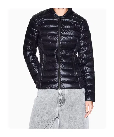 Armani Exchange Long Sleeve Down Jacket In Blue
