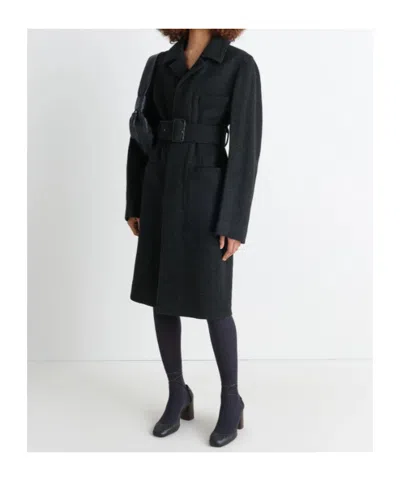 Lemaire Belted Tailored Coat Clothing In Black