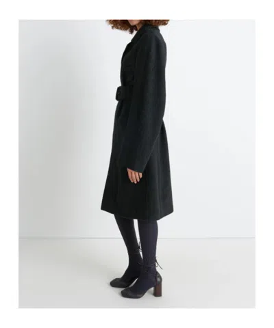 Lemaire Belted Tailored Coat Clothing In Black