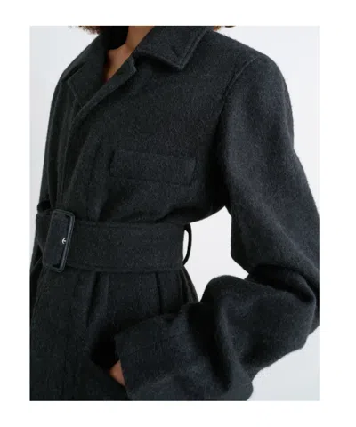 Lemaire Belted Tailored Coat Clothing In Black