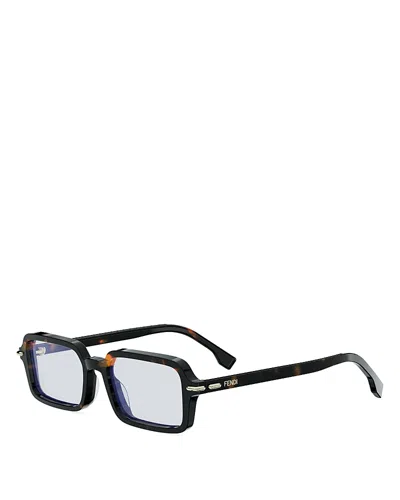 Fendi Selleria Rectangular Sunglasses, 51mm In Black