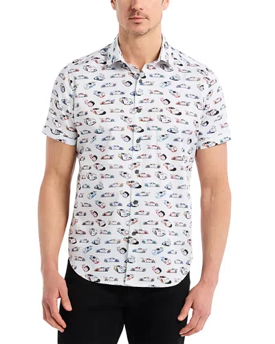Robert Graham Neon Wheels Short Sleeve Cotton Button-up Shirt In Multi