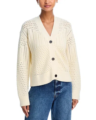 Rails Geneva Cardigan Ivory Patchwork Pointelle In Neutral