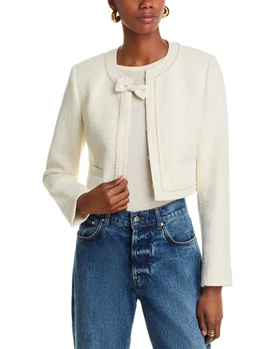 Loveshackfancy Ralphette Cropped Tweed Jacket In White