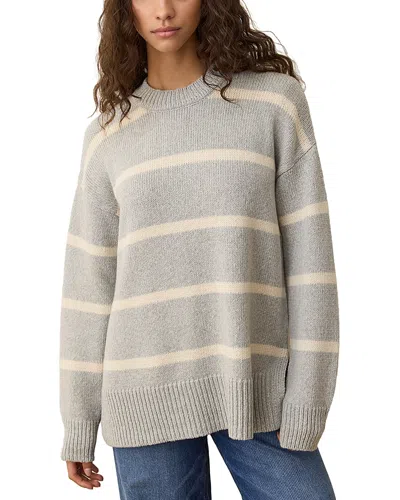 Marine Layer Berkeley Oversize Crewneck Wool Blend Sweater In Gray