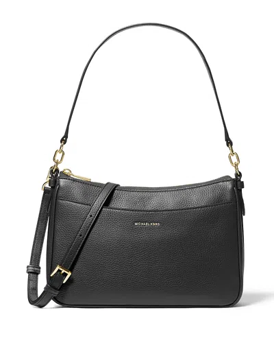 Michael Kors Jet Set Medium Top Zip Pochette Crossbody In Black