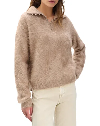 Rag & Bone Jada Cashmere Collared Sweater In Brown