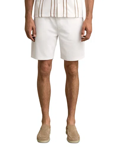 Reiss Angus Textured Drawstring Shorts In White