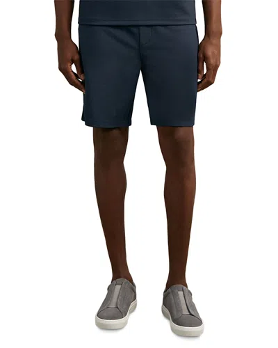Reiss Angus Textured Drawstring Shorts In Blue