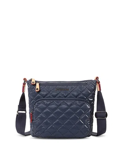 Mz Wallace Metro Scout Deluxe Quilted Nylon Crossbody Bag In Blue