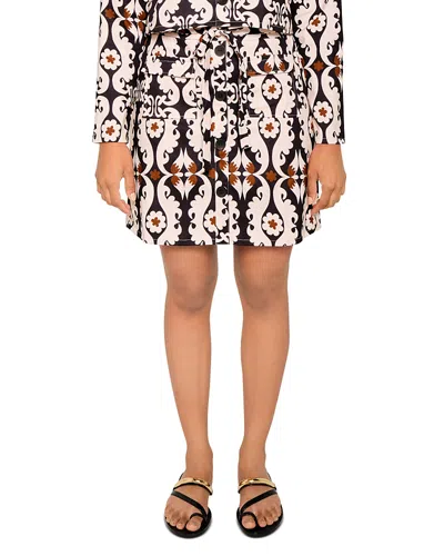 The Lulo Project Coco Paisley Stretch Cotton Miniskirt In Multi