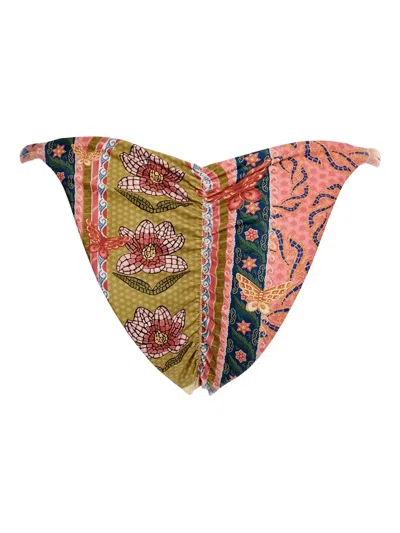 Agua Bendita Floral-print Triangle Bikini In Multi