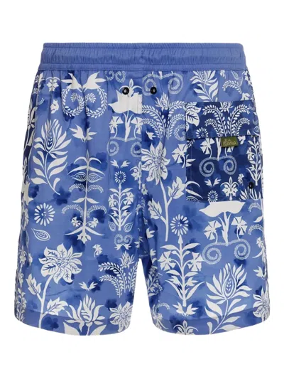 Agua Bendita Batik Fredie Trunks Multicolor In Blue