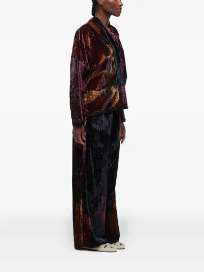Osklen Velvet Glitch Trousers In Multi