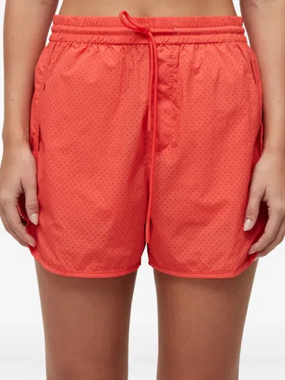 Osklen Micro-perforated Drawstring Shorts In Orange
