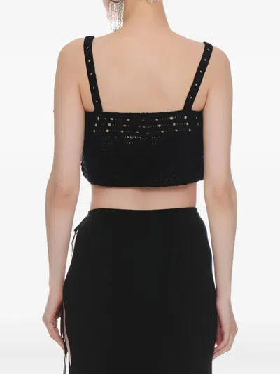Magda Butrym Crochet Cropped Top In Black