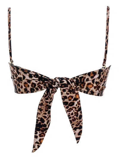 Agua Bendita Lucille Quilt Handmade Bikini Top In Multi