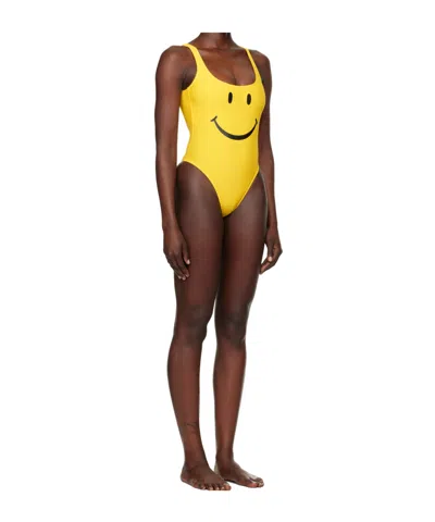 Moschino Smiley Swimsuit In Yellow