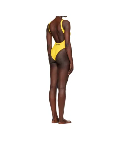 Moschino Smiley Swimsuit In Yellow