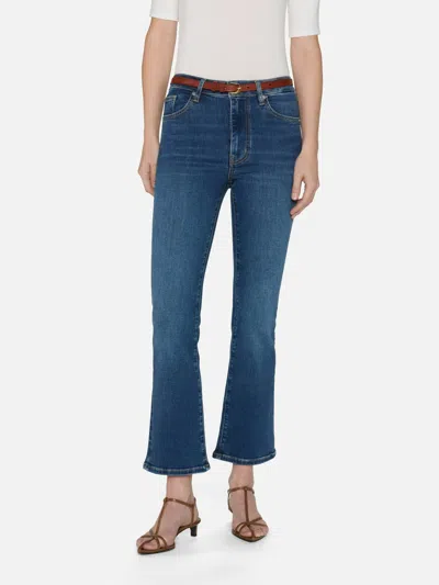 Frame Le Crop Mini Boot Jean In Samson In Blue