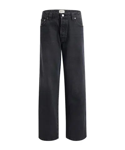 Khaite Delmonico Patch Pocket Wide-leg Jeans In Blue