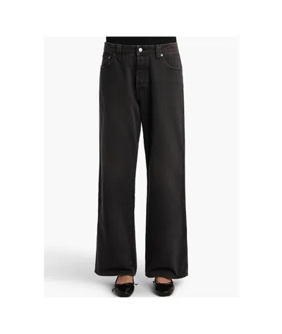 Khaite Delmonico Patch Pocket Wide-leg Jeans In Blue