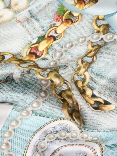 Acne Studios Patchwork Pearl Scarf In White