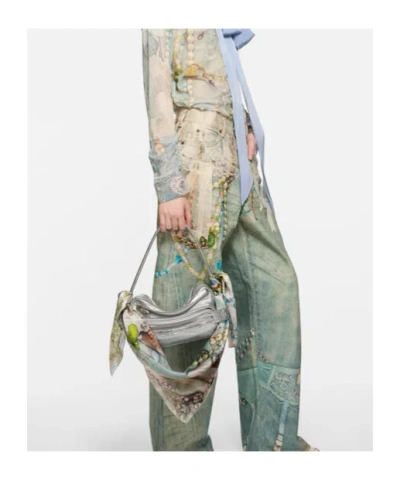 Acne Studios Patchwork Pearl Scarf In White