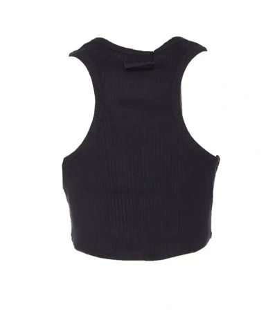 Jean Paul Gaultier Cotton Ribbed Bra With Lingerie Garter In Black