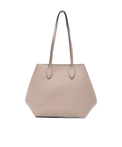 Valextra Leather Tote Bag In Brown