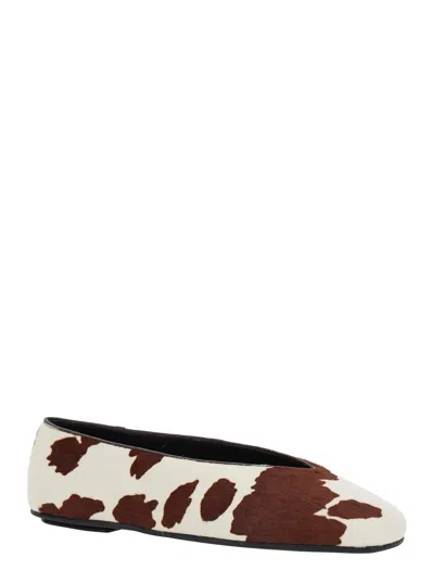 Jeffrey Campbell Brown Slip On Ballet Flats In Brown