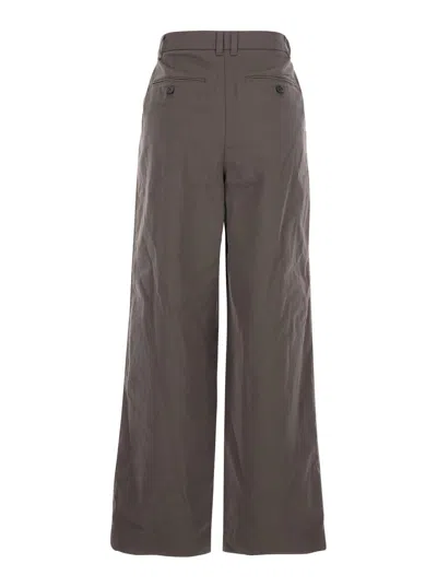 Dunst Brown Tailored Trousers With Front Pleats In Fabric Woman In Brown