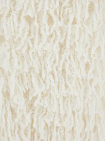 Loulou Studio Gabin Wihte Sweater With Round Neck And All-over Fringed Embellishments In Wool Blend Woman In Neutral