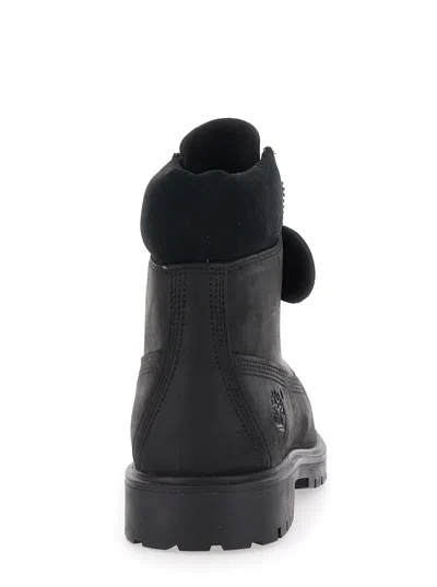Timberland Brlack Water-proof Boots With Logo Plate In Black