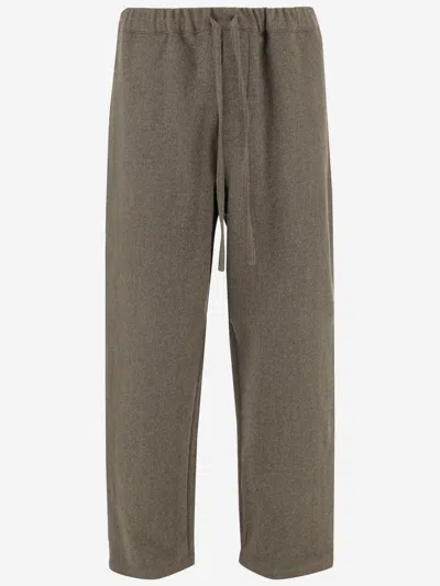 Darkpark Drawstring Wool Trousers In Gray