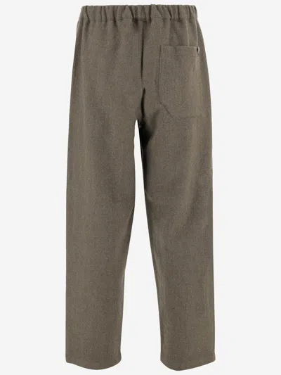 Darkpark Drawstring Wool Trousers In Gray
