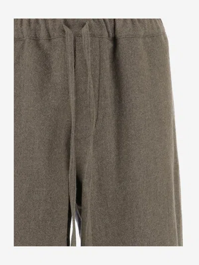Darkpark Drawstring Wool Trousers In Gray