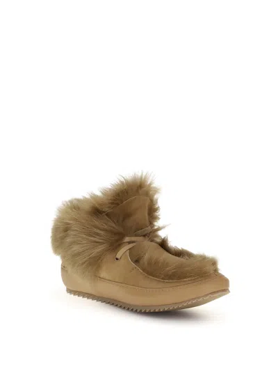 Pedro Garcia Furry Ankle Boots In Brown