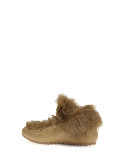 Pedro Garcia Furry Ankle Boots In Brown
