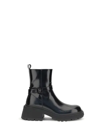 Jimmy Choo Buckle Strap Ankle Boots In Black