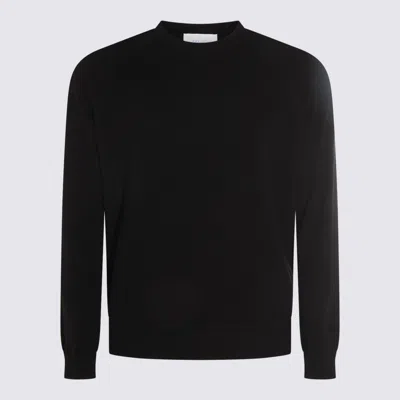 Malo Black Cashmere Crewneck Pullover In Blue