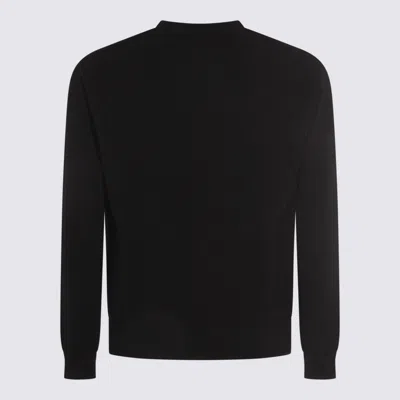 Malo Black Cashmere Crewneck Pullover In Blue