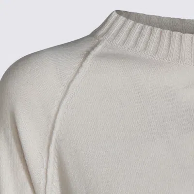Antonelli Sweater With Raglan Sleeves And Ribbed Cuf In White
