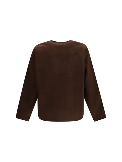 Gr10k Brushed Plain Wool Long Sleeve In Brown