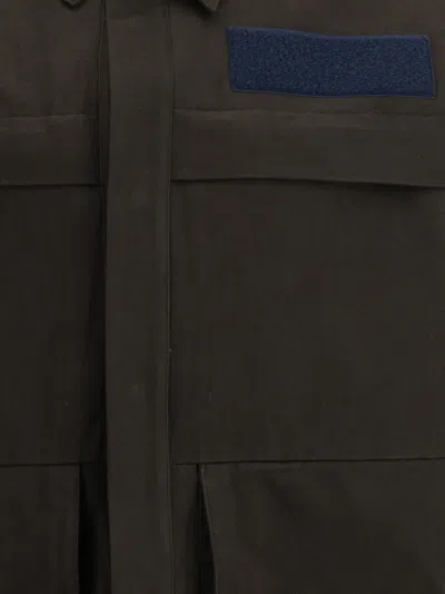 Gr10k Alpha Patch-pocket Cotton Shirt Jacket In Brown