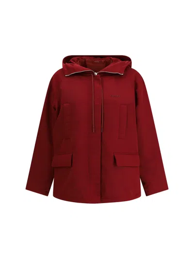Gucci Women Red Polyester Faille Jacket In White