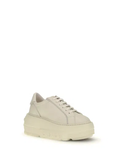 Casadei Low Top Sneakers With Embellished Platform Sole In Neutral